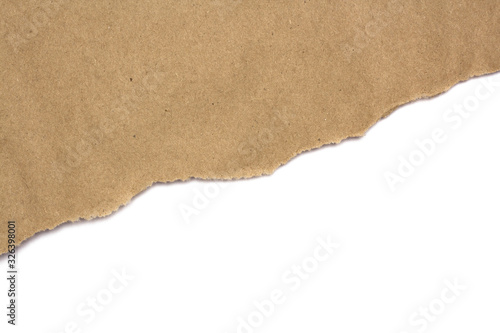 Brown craft paper on white background