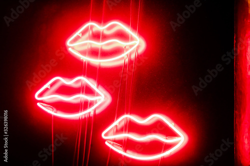 Lip shaped neon signs led glow decorative lights, wall decor 