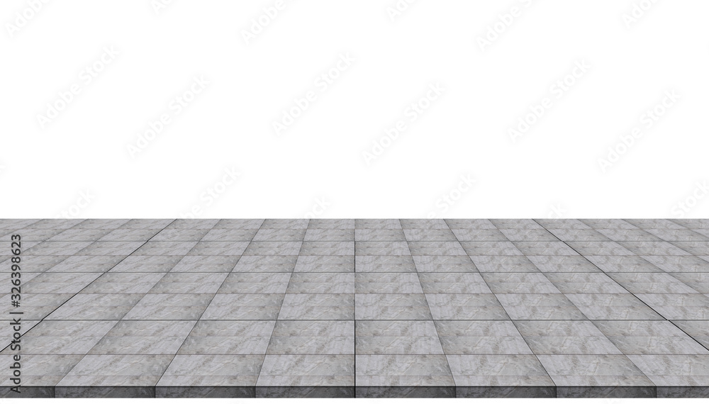 Empty concrete flooring top isolated on white background for display or mockup product.