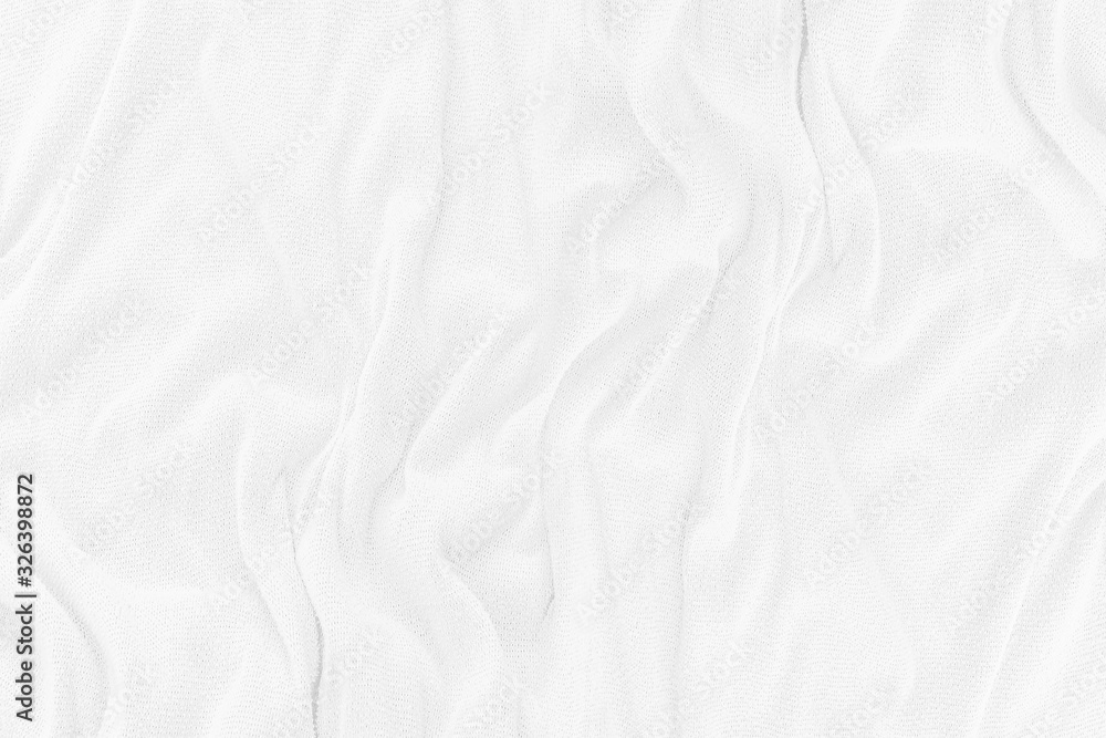 White cloth texture with soft waves. crumpled fabric background.