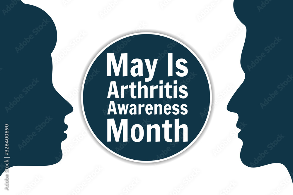 May is National Arthritis Awareness Month. Holiday concept. Template for background, banner, card, poster with text inscription. Vector EPS10 illustration.