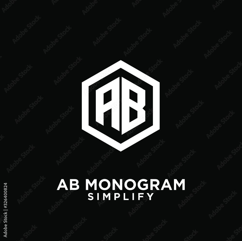 ab, ba, a b initial monogram hexagon letter white logo design with black background ab, ba, a b initial monogram hexagon letter white logo design with black background