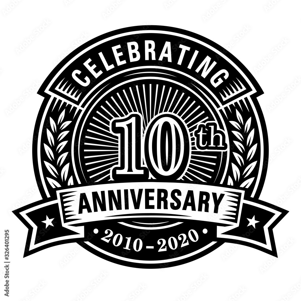 10 years of celebrations design template. 10th logo. Vector and ...
