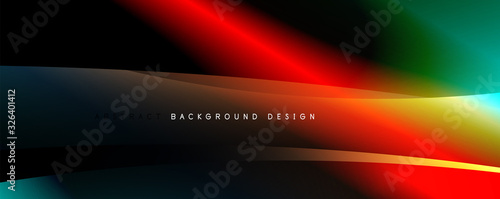 Fototapeta Wave liquid style lines with shadows and light on gradient background