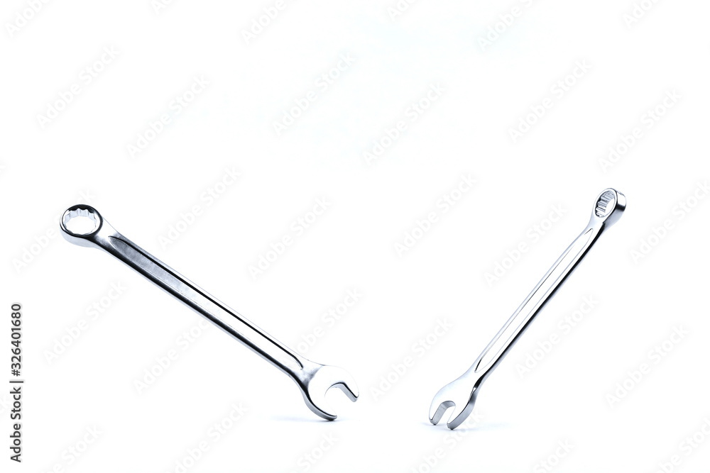 wrenches levitating on white background. levitating spanners isolated on white background wrenches levitating on white background. levitating spanners isolated on white background