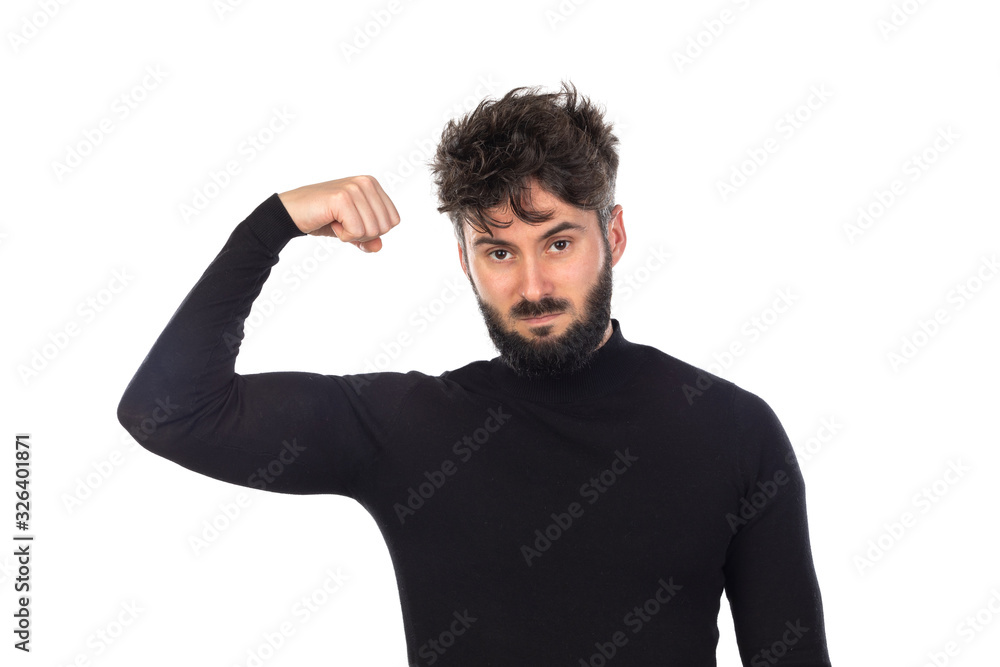 Young man in black Young man in black