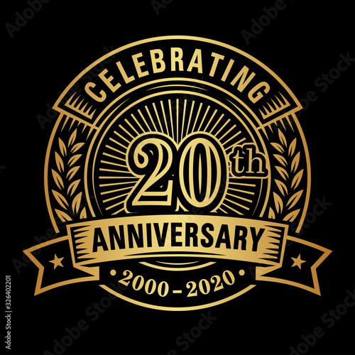 20 years of celebrations design template. 20th logo. Vector and illustrations.