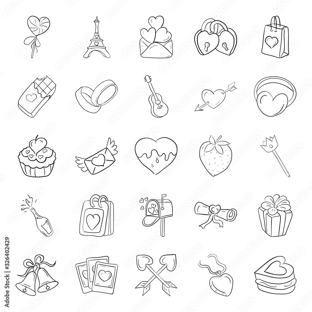 Pack Of Wedding Doodles Icons Pack Of Wedding Doodles Icons