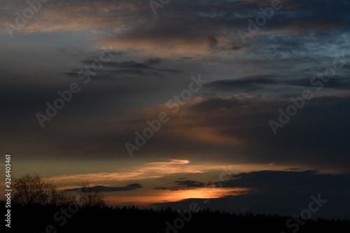 Morning Twilight Sky in Berlin Spandau of February 26, 2020, Germany © Alfred Sonsalla