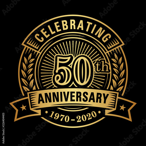 50 years of celebrations design template. 50th logo. Vector and illustrations.