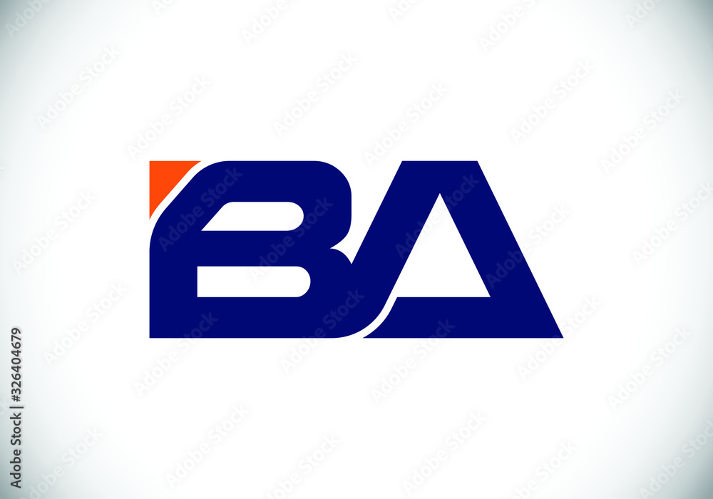 B A Initial letter logo design, Creative Modern Letters Vector Icon Logo Illustration.