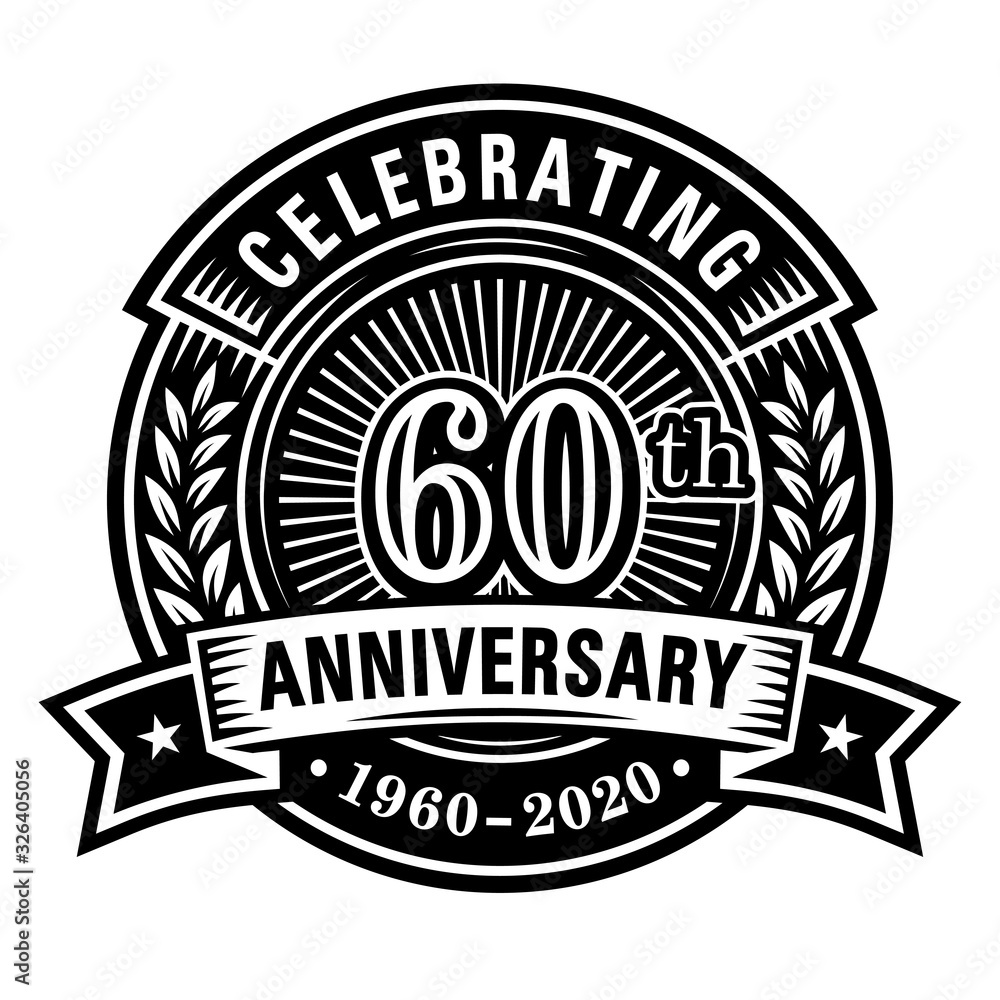 60 years of celebrations design template. 60th logo. Vector and illustrations. 60 years of celebrations design template. 60th logo. Vector and illustrations.