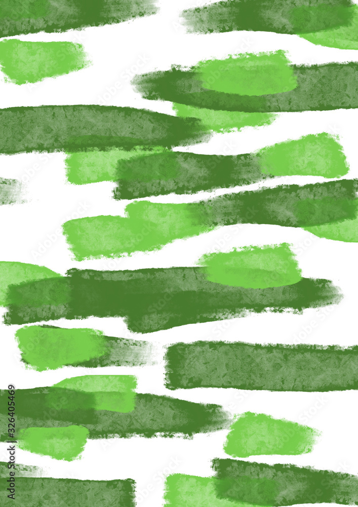 草原　抽象的な背景イラスト　緑　北欧風　