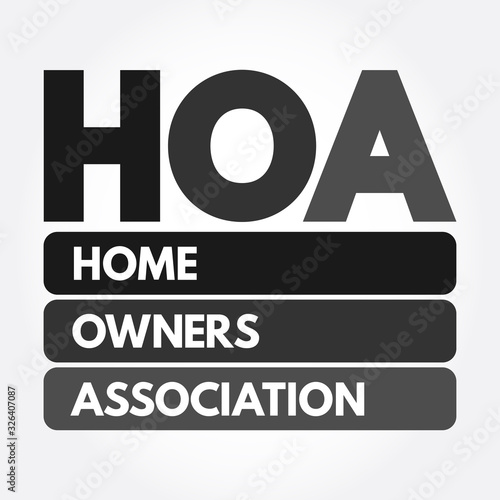 HOA - Homeowners Association acronym, business concept background