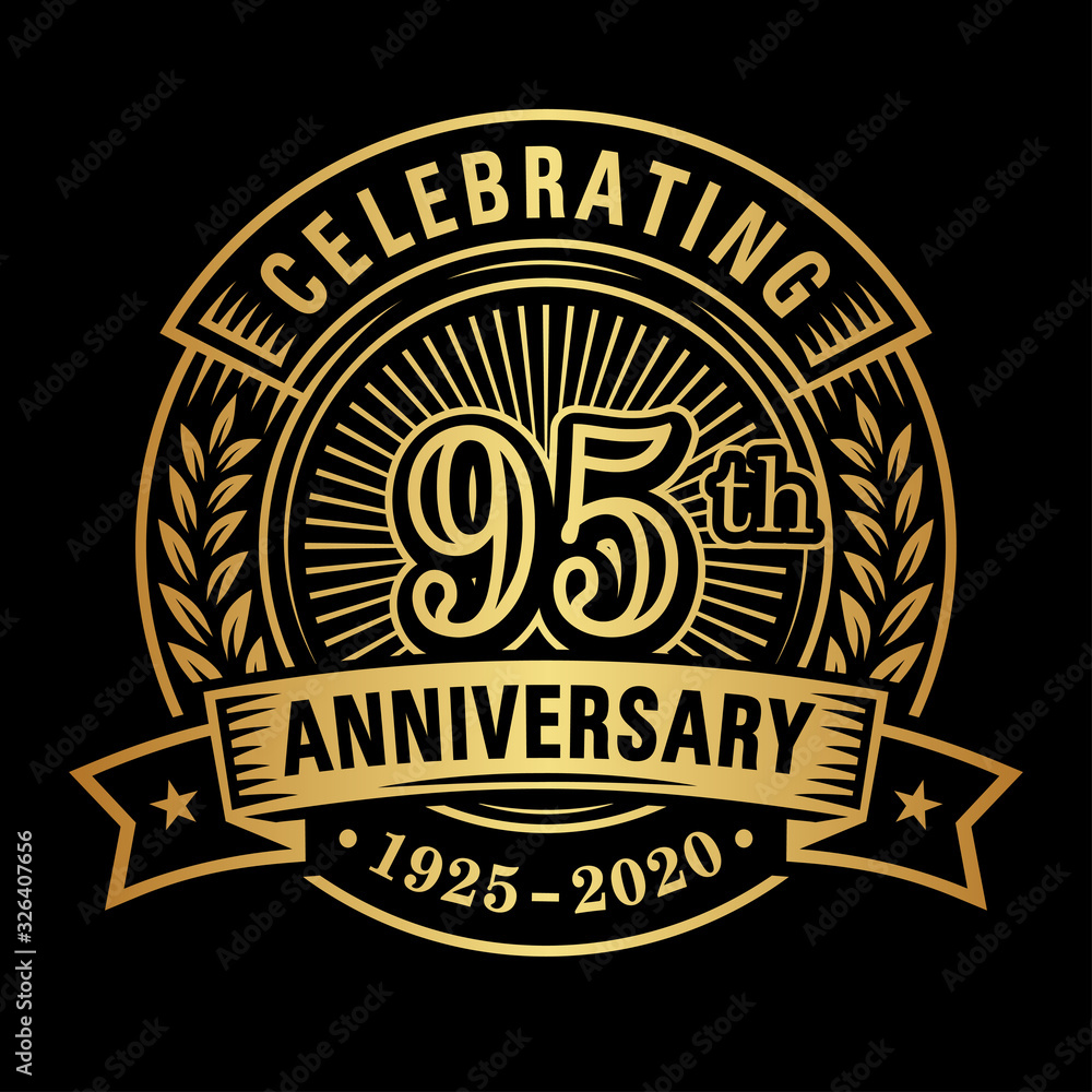 Fototapeta premium 95 years of celebrations design template. 95th logo. Vector and illustrations.