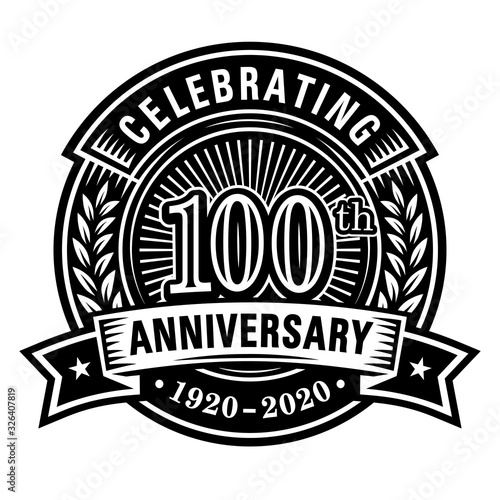 100 years of celebrations design template. 100th logo. Vector and illustrations.