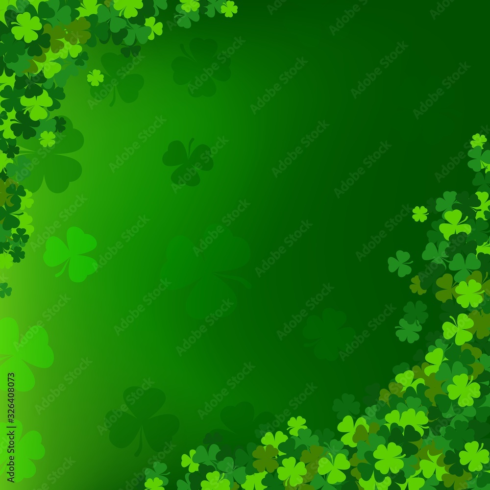 Vector Happy Saint Patrick s Day night party poster on the gradient green Vector Happy Saint Patrick s Day night party poster on the gradient green
