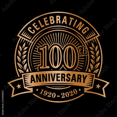 100 years of celebrations design template. 100th logo. Vector and illustrations.