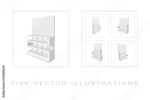 Exhibition shelves for supermarket