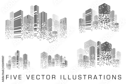 Building and city illustration