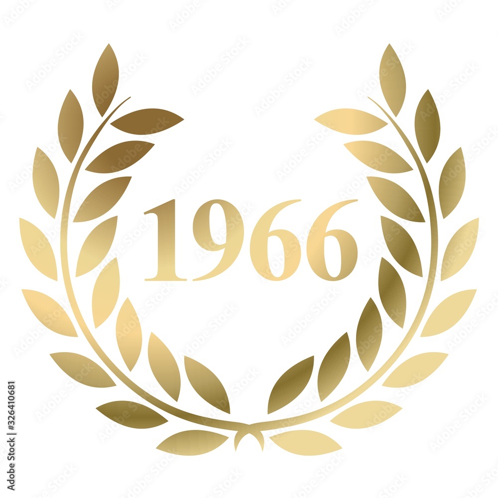 Year 1966 gold laurel wreath vector isolated on a white background Year 1966 gold laurel wreath vector isolated on a white background