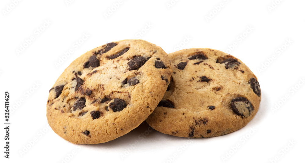 Chocolate chip cookie isolated on white background Chocolate chip cookie isolated on white background