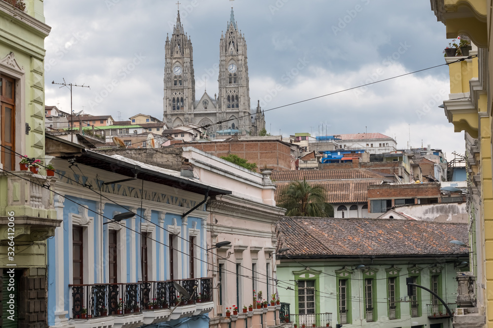 The historical center of Quito, founded in the 16th century on the ruins of an Inca city, Ecuador