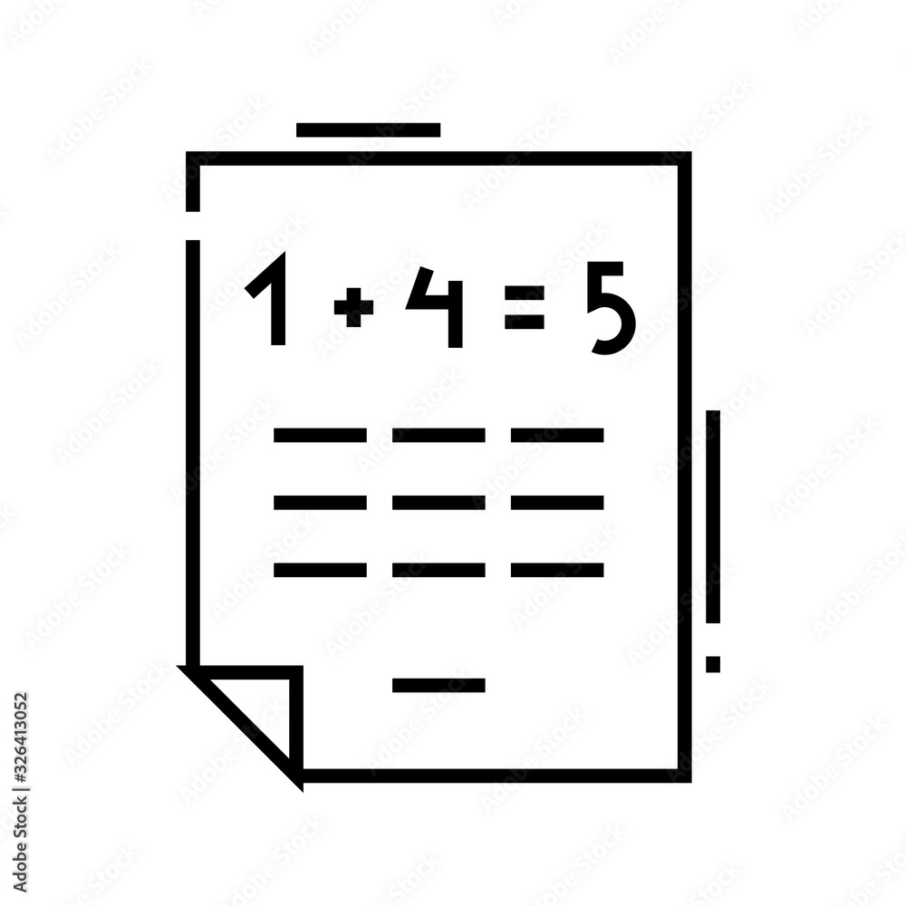 Fototapeta premium Hometask line icon, concept sign, outline vector illustration, linear symbol.