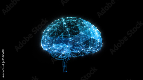 AI artificial intelligence digital network computer technology 3D illustration.