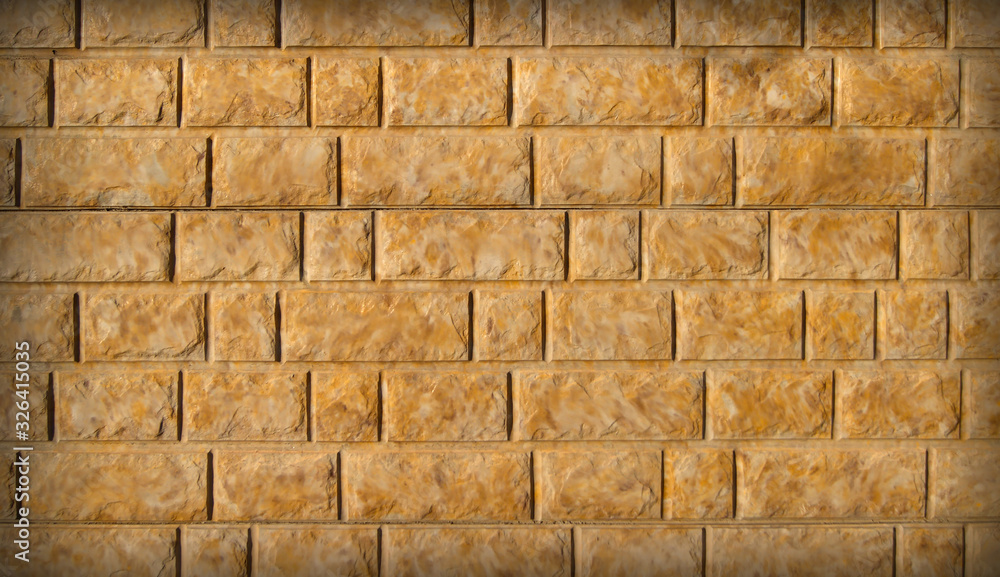 Fototapeta premium Reliable Brick Wall. Protective Structure. Ivory Brickwall Texture.