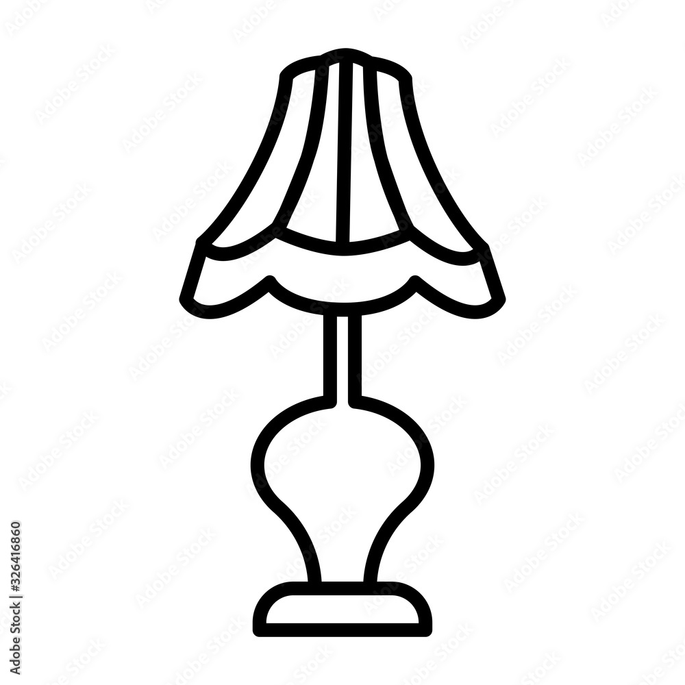 Obraz premium Bedside lamp icon vector