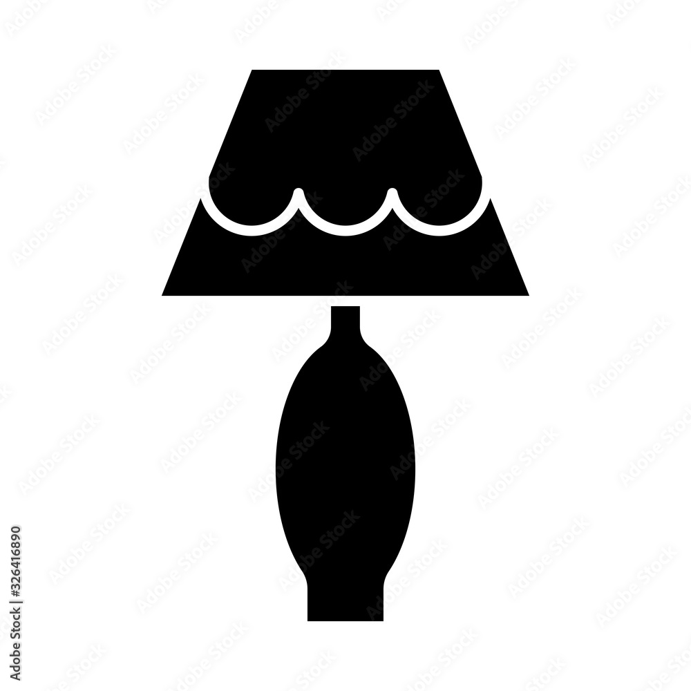 Bedside lamp icon vector