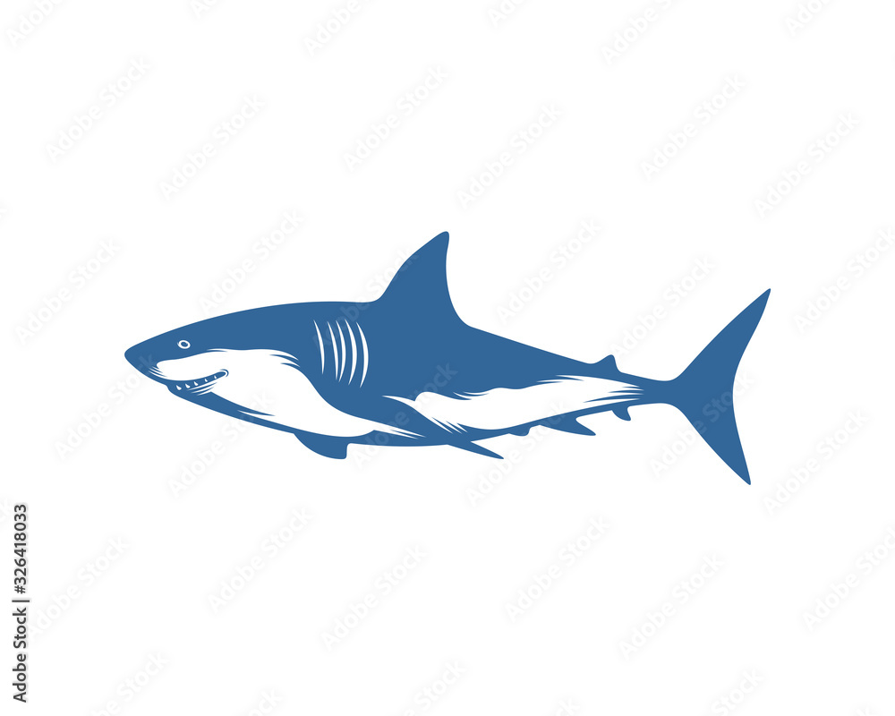Shark logo vector design template, Silhouette Shark logo, Illustration
