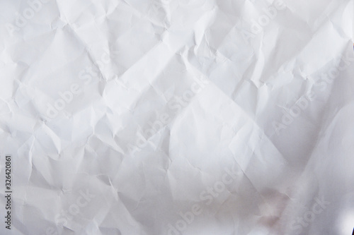 White crumpled paper. Surround background