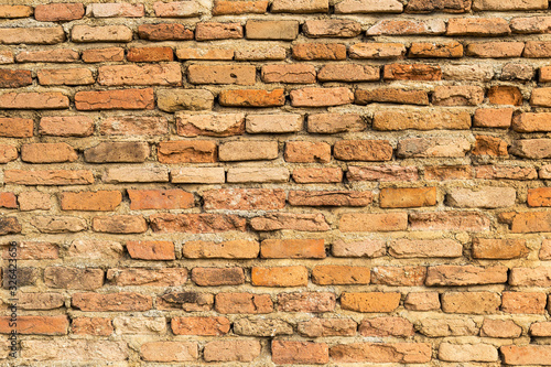 Old brick wall background, wall pattern, outdoor day light