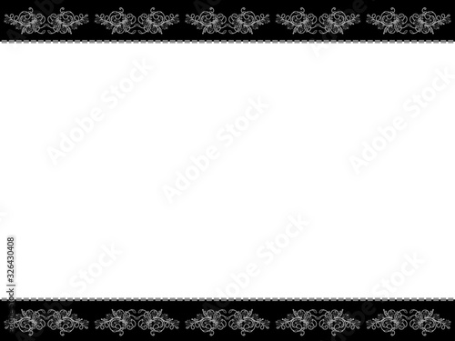 Monochrome horizontal floral postcard