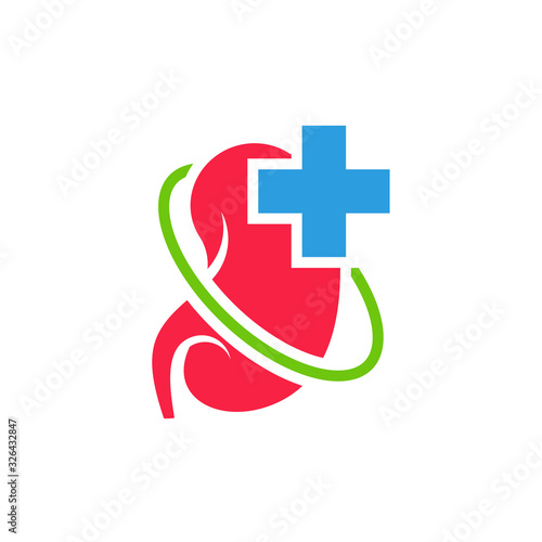 Health Kidney Logo Design Inspiration Template vector