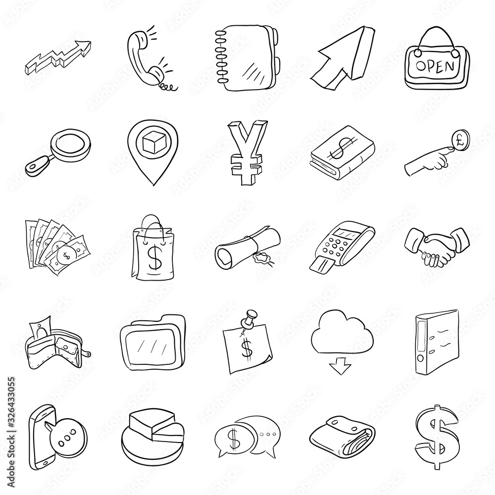 Finance Doodle Vector Icons Pack Finance Doodle Vector Icons Pack