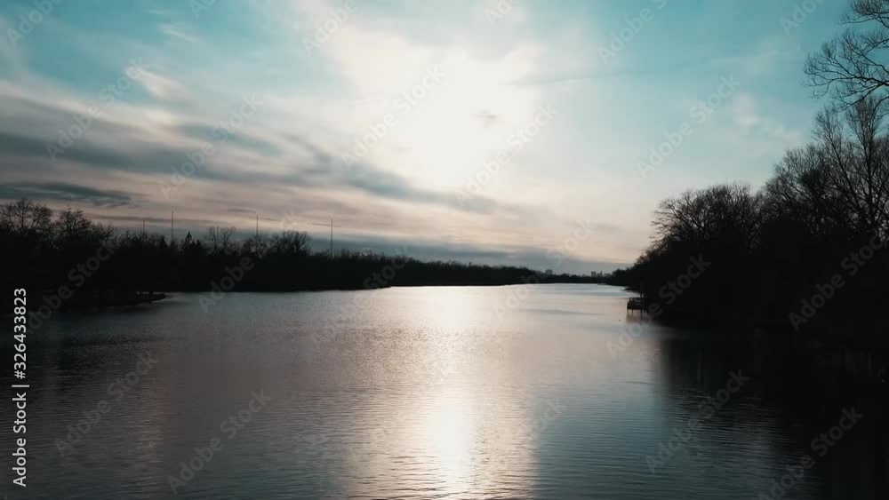 Toronto Islands Sunset River, Ontario, Winter Canada Toronto Islands Sunset River, Ontario, Winter Canada