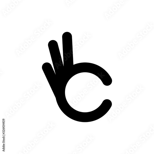 Good and OK gesture logo design template, flat icon, vector illustration isolated on white