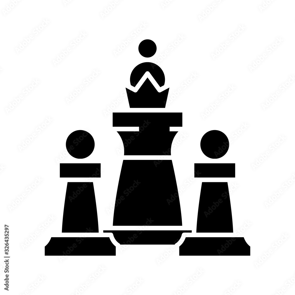 Chess game black icon, concept illustration, vector flat symbol, glyph sign. Chess game black icon, concept illustration, vector flat symbol, glyph sign.