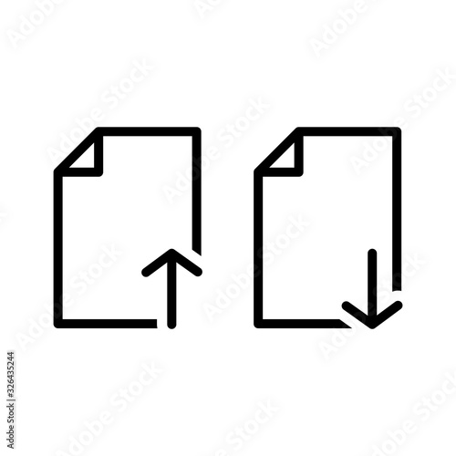 download and upload document icon vector