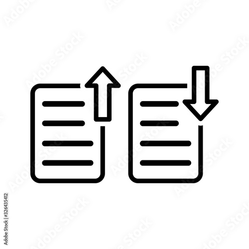 download and upload document icon vector