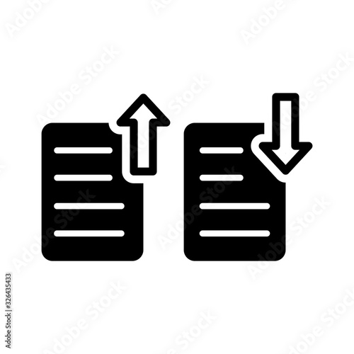 download and upload document icon vector