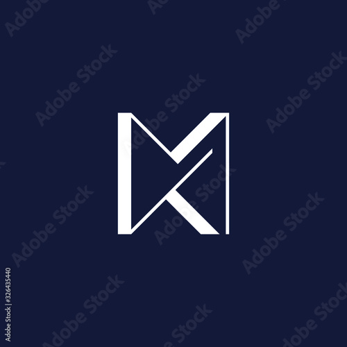 Letter M & K monogram fashion logo