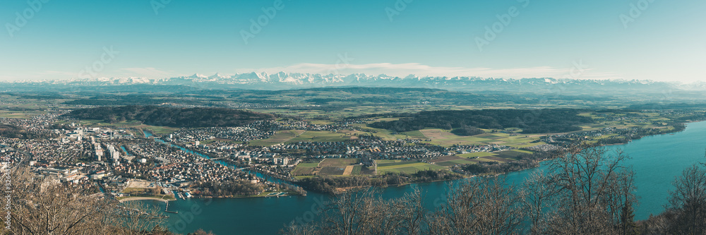 Alpenpanorama von Magglingen aus - obrazy, fototapety, plakaty 