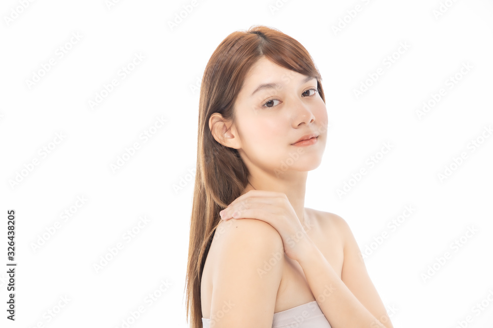 Beautiful Young Asian Woman short hair with Clean Fresh Skin. Face care, Facial treatment, Cosmetology, beauty and healthy skin and cosmetic ideas concept. Beautiful Young Asian Woman short hair with Clean Fresh Skin. Face care, Facial treatment, Cosmetology, beauty and healthy skin and cosmetic ideas concept.