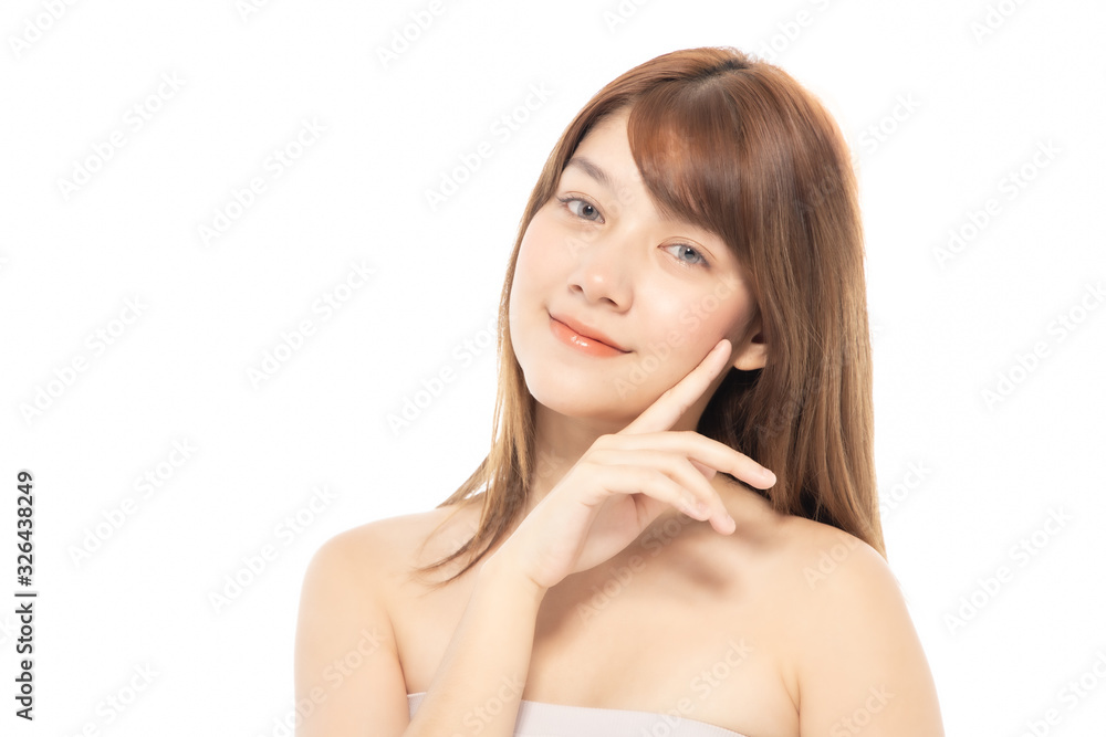 Beautiful Young Asian Woman short hair with Clean Fresh Skin. Face care, Facial treatment, Cosmetology, beauty and healthy skin and cosmetic ideas concept. Beautiful Young Asian Woman short hair with Clean Fresh Skin. Face care, Facial treatment, Cosmetology, beauty and healthy skin and cosmetic ideas concept.