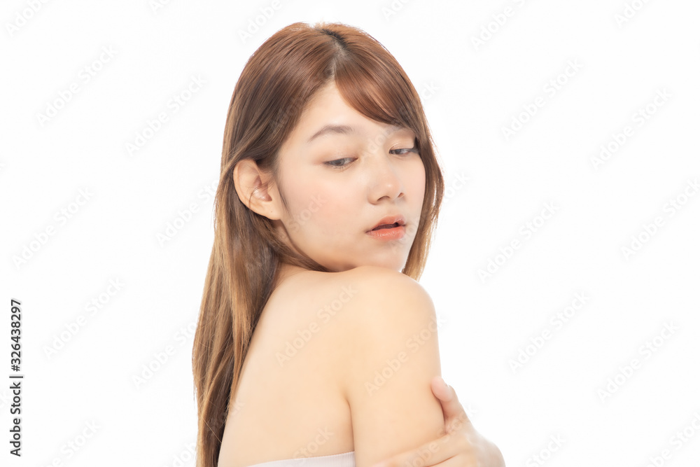 Beautiful Young Asian Woman short hair with Clean Fresh Skin. Face care, Facial treatment, Cosmetology, beauty and healthy skin and cosmetic ideas concept. Beautiful Young Asian Woman short hair with Clean Fresh Skin. Face care, Facial treatment, Cosmetology, beauty and healthy skin and cosmetic ideas concept.