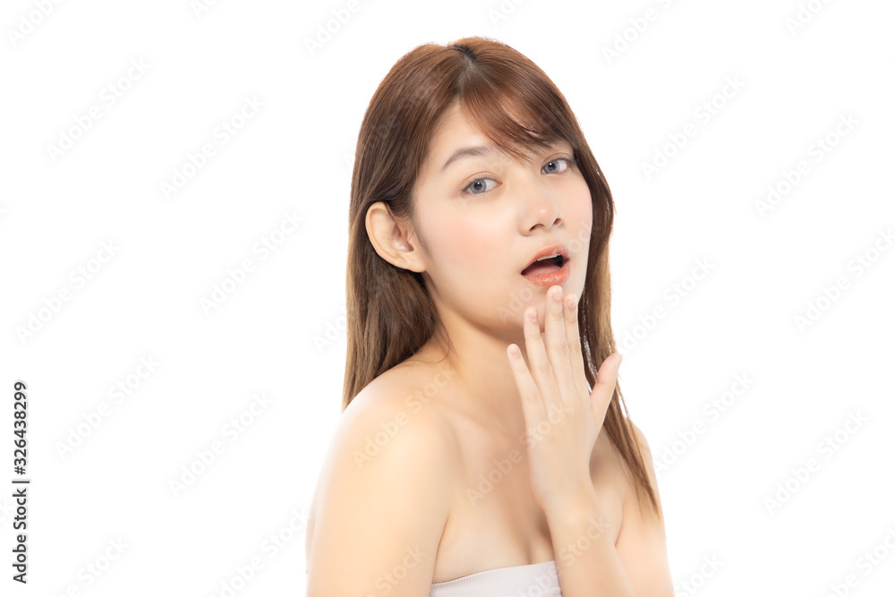 Beautiful Young Asian Woman short hair with Clean Fresh Skin. Face care, Facial treatment, Cosmetology, beauty and healthy skin and cosmetic ideas concept. Beautiful Young Asian Woman short hair with Clean Fresh Skin. Face care, Facial treatment, Cosmetology, beauty and healthy skin and cosmetic ideas concept.